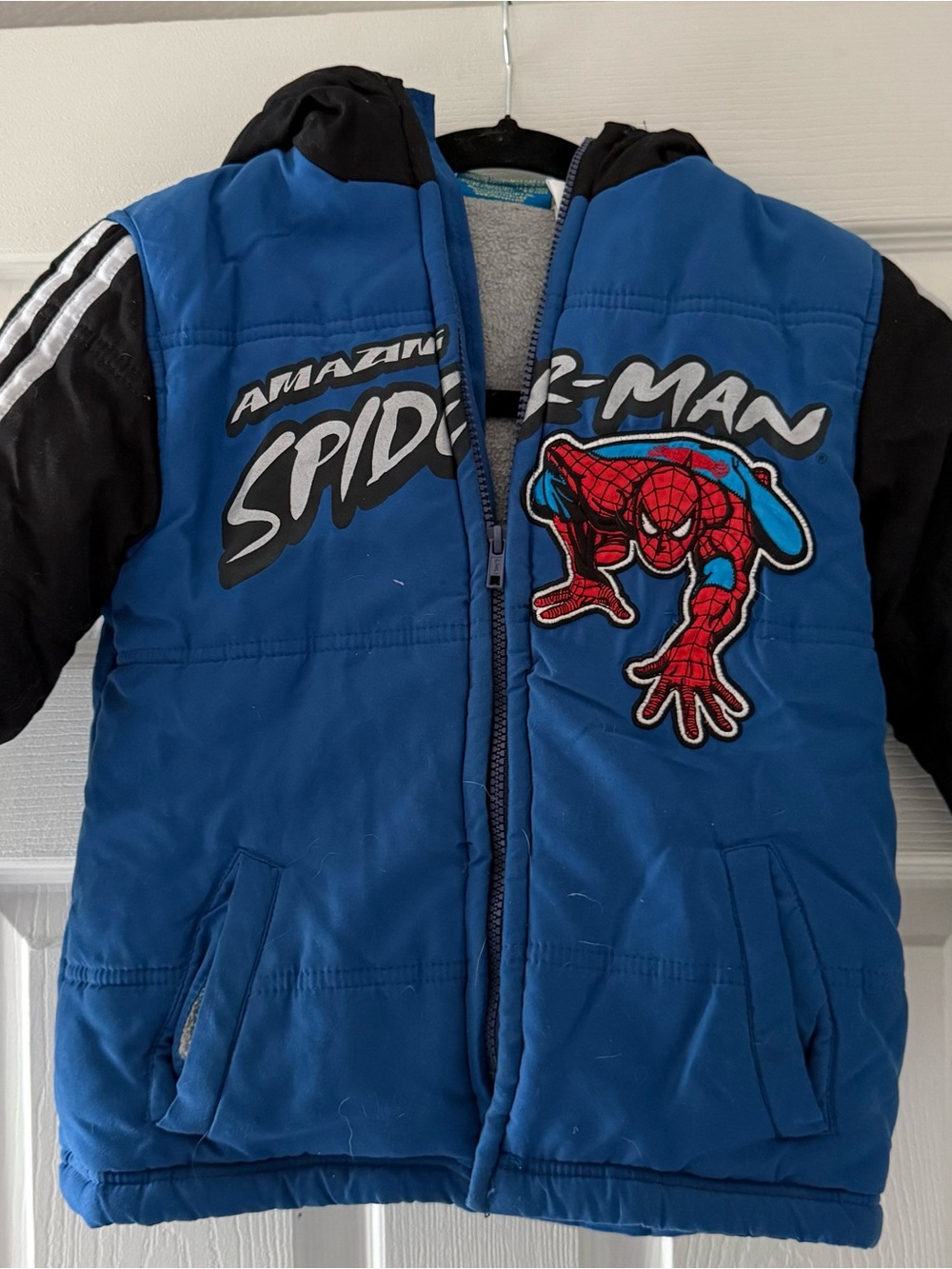 Vintage Y2K Marvel Spider-Man Puffer Jacket Kids Size 5